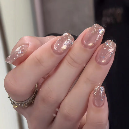 Künstlerisches Glitzer-Press-On-Nagel-Set Brehn