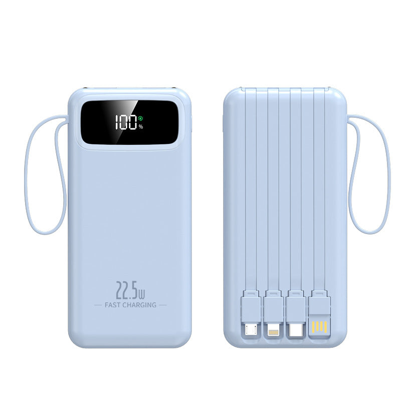 Tragbare Powerbank mit Schnellladefunktion und Integrierten Kabeln Brehn