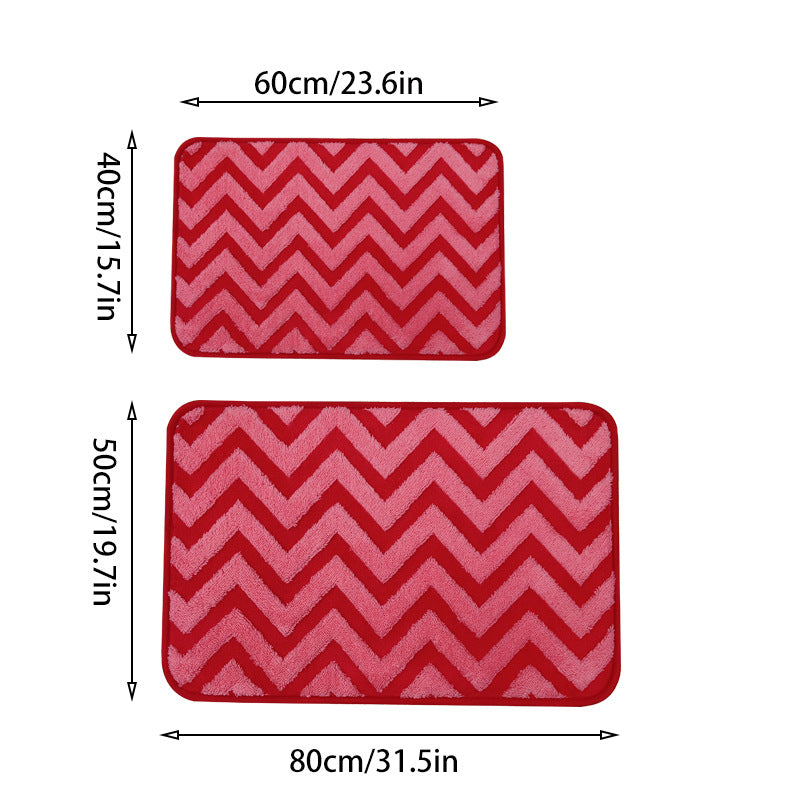 Chevron-Muster Rutschfeste Badematte Brehn