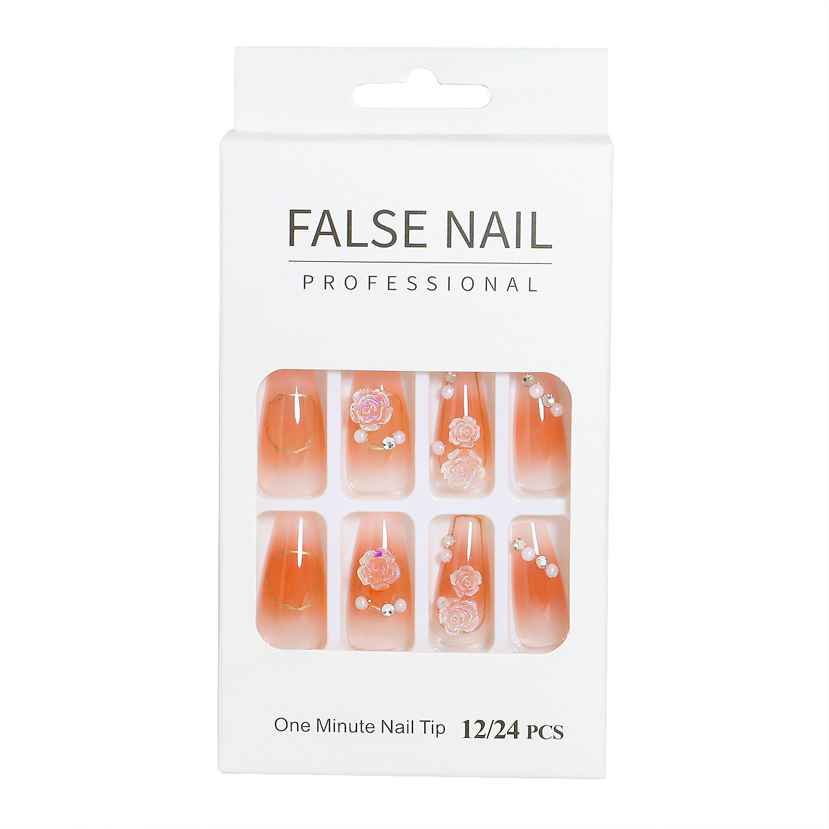 Dekorativer Press-On-Nagelset mit 3D-Akzenten Brehn