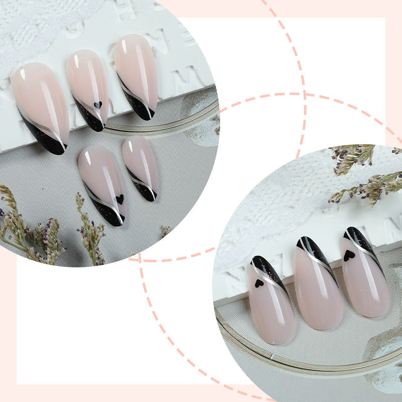 Premium dekorativer Press-On-Nagelset mit elegantem französischem Design Brehn