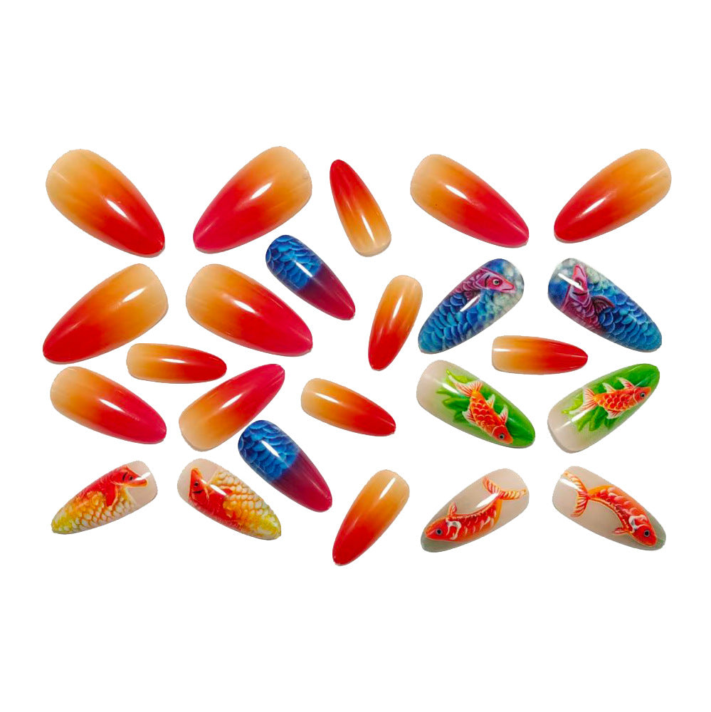 Kunstnägel mit 3D Koi-Fisch Design Brehn