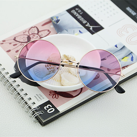 Damen runde Sonnenbrille mit stylischem Metallic-Rahmen Brehn