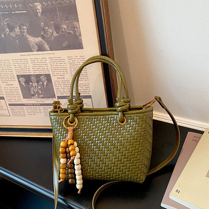 Gewebte Leder Mini-Handtasche