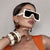 Damen Oversized Sonnenbrille im modernen Bauhaus-Stil Brehn