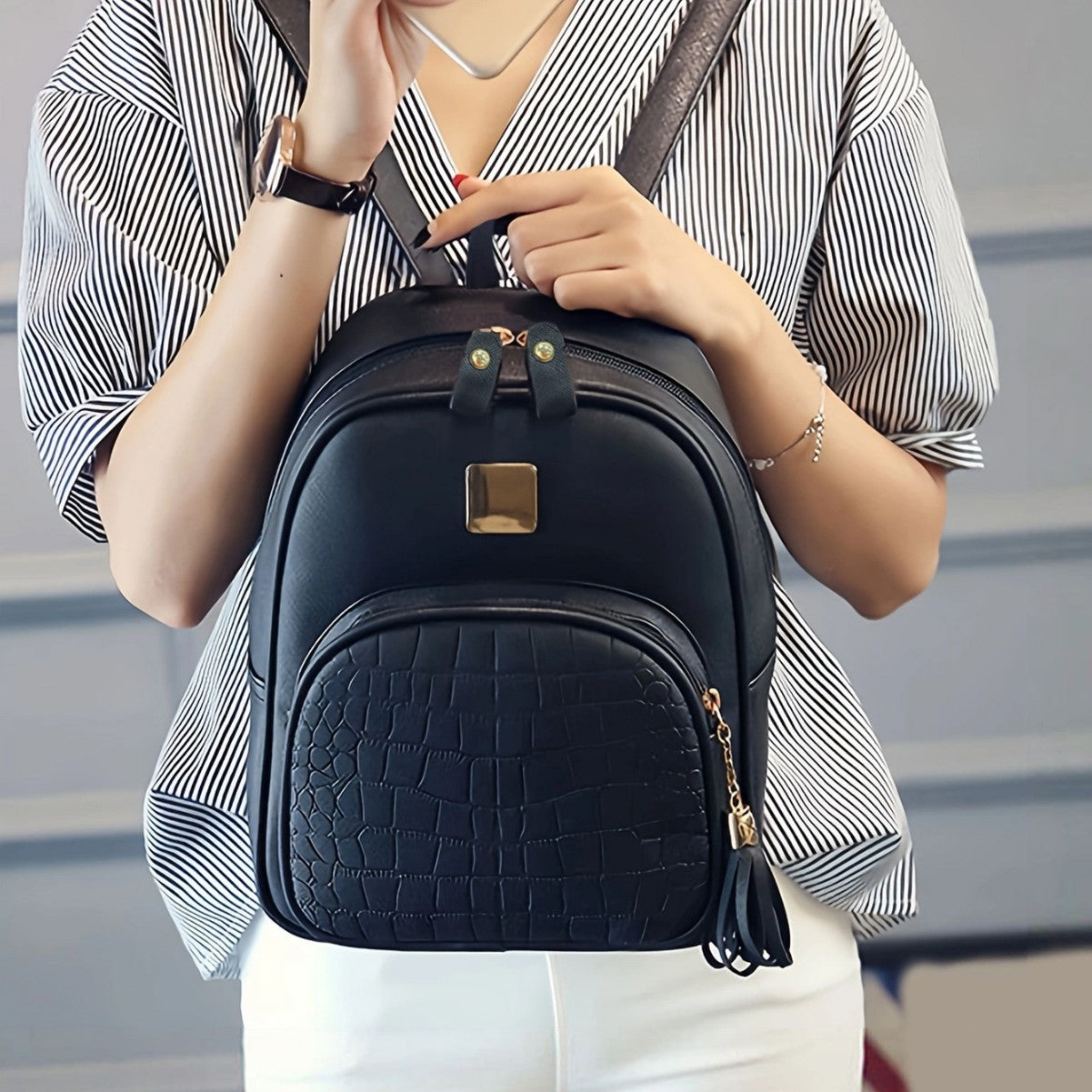 Modischer Rucksack mit Strukturiertem Material Brehn