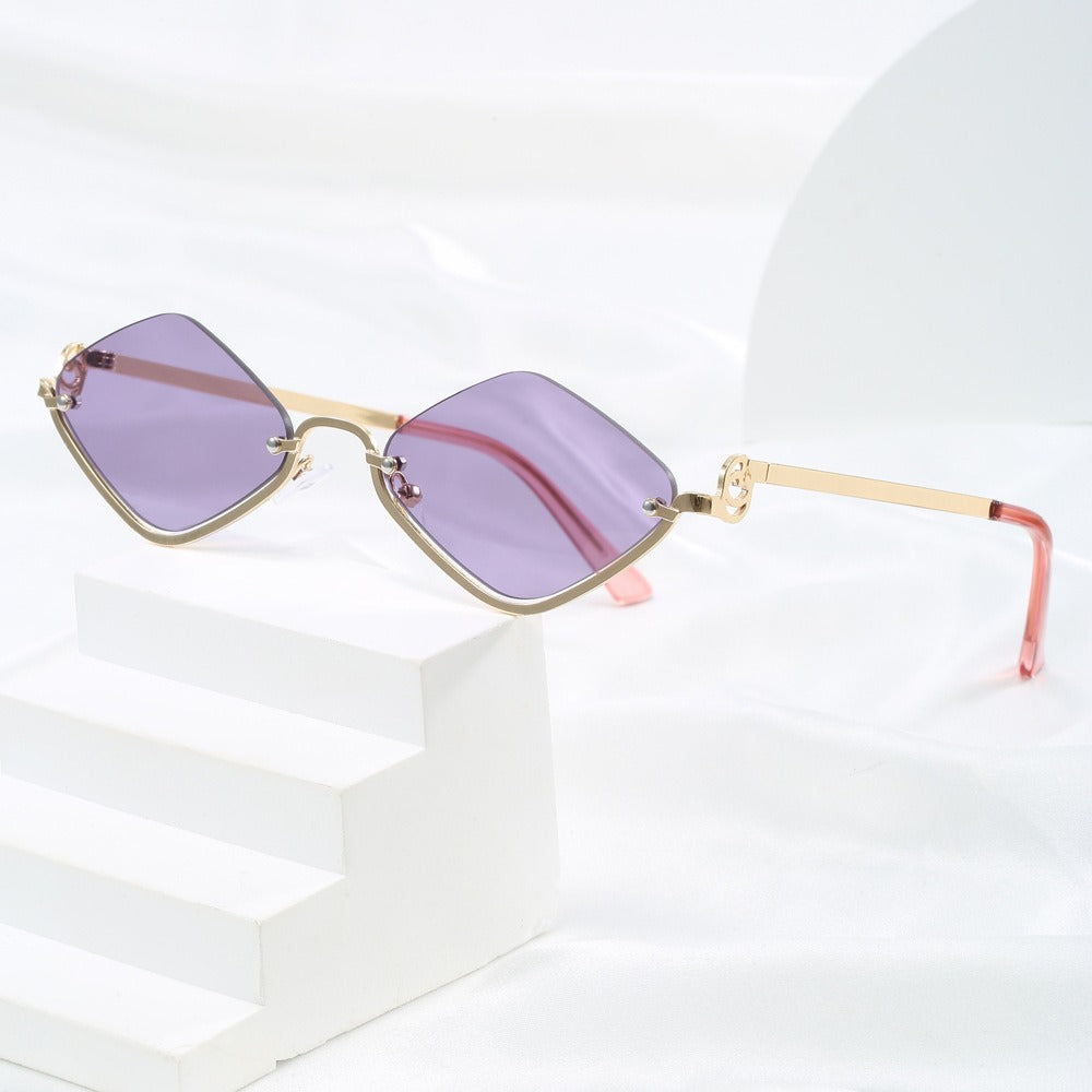 Damen modische quadratische Sonnenbrille mit luxuriösem Metallrahmen Brehn