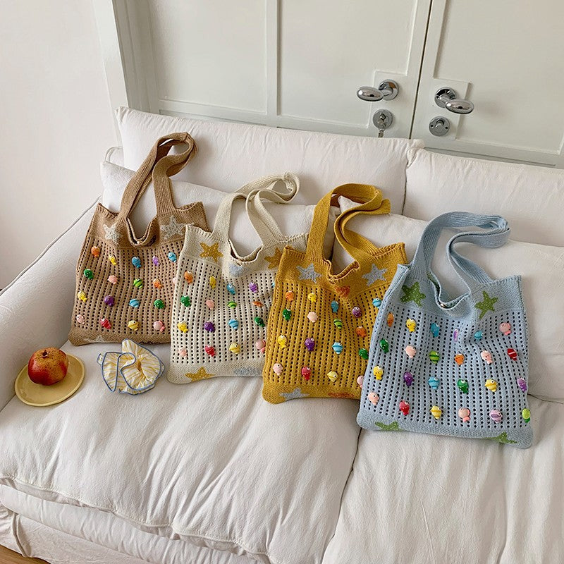 Bunte Dekorative Häkel Tote Bag Brehn