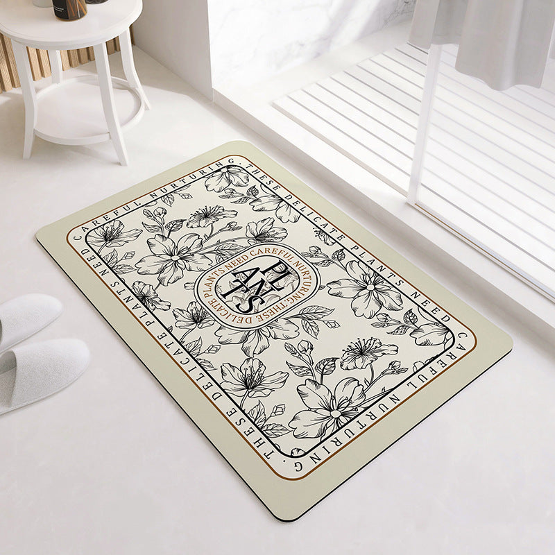 Oval Floral Pattern Badmatte Brehn