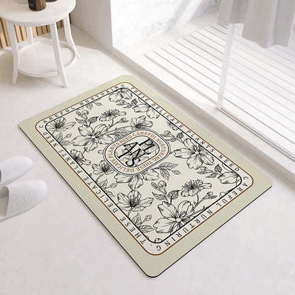 Oval Floral Pattern Badmatte Brehn