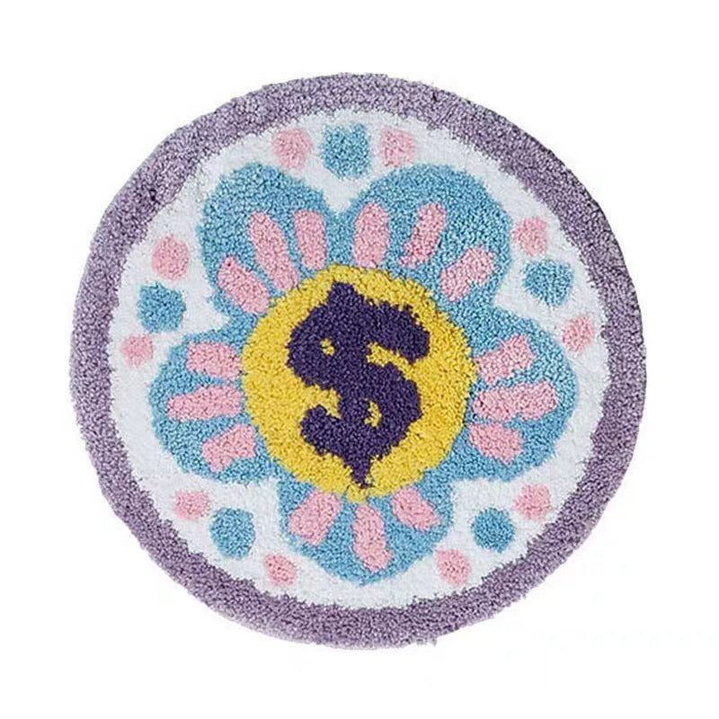 Gepolsterter Plüsch runder Blumen-Sitzkissen mit rutschfester Rückseite