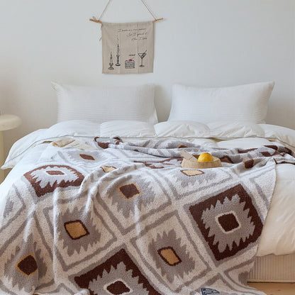 Oversized Plüsch Geometrische Sherpa Kuscheldecke