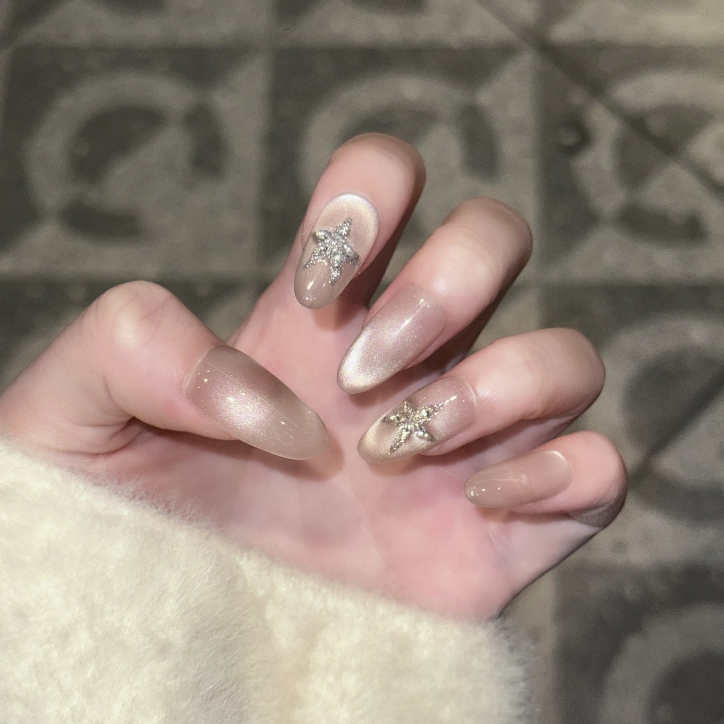 Stern-verzierte Press-On Nagelkunst Set Brehn