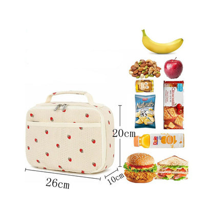 Erdbeerdruck isolierte Lunch-Tasche