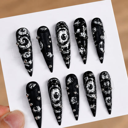 Spooky Themed Press-On Nägel Set Brehn