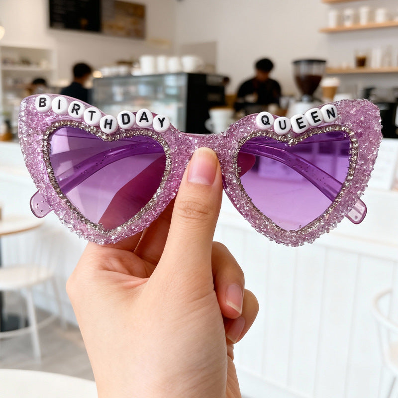 Rhinestone-beschmückte Herz-Sonnenbrille Brehn