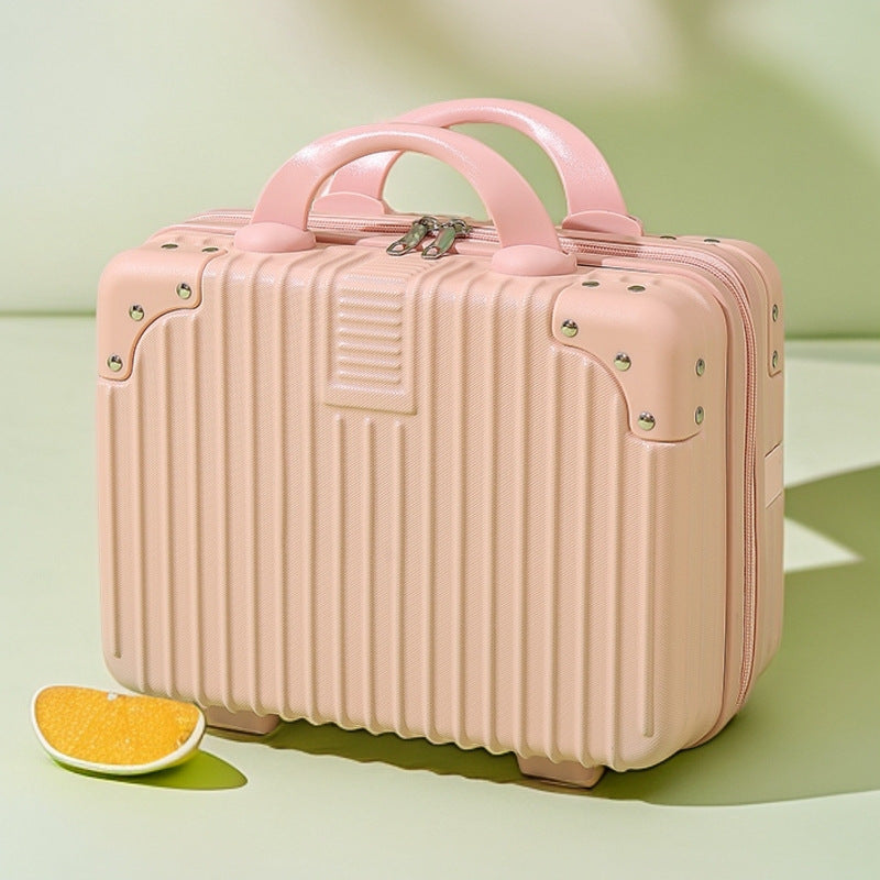 strukturierte Hartschalen-Reise-Beauty-Box mit Kunstleder-Eckverstärkungen und doppelten Obergriffen Brehn