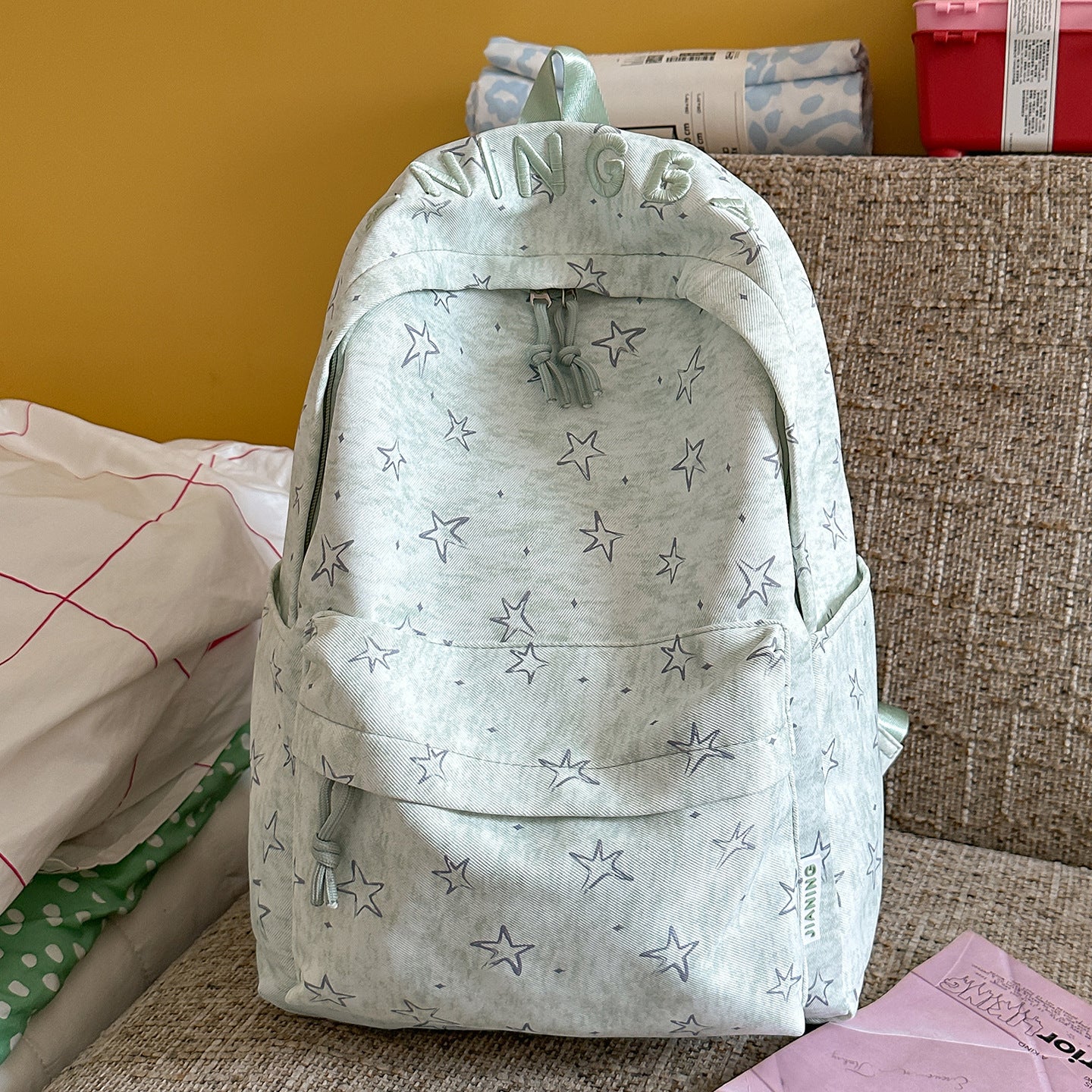 Damen stilvoller Stern-Print Rucksack Brehn