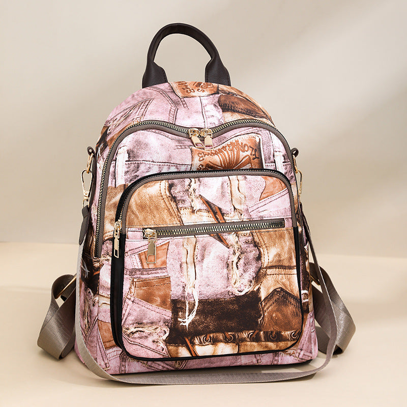 Stylischer Denim-Muster-Rucksack Brehn