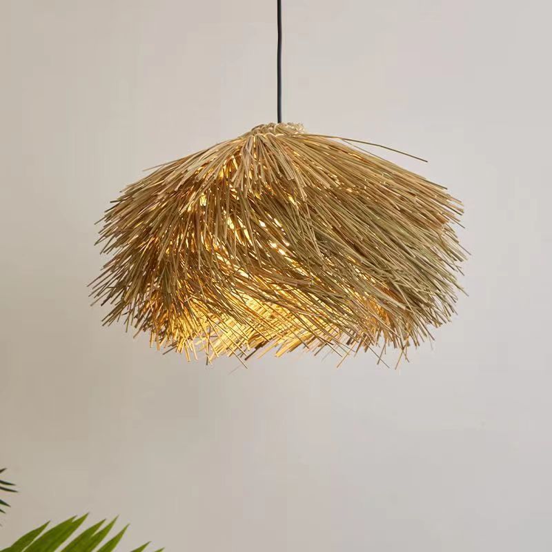 Bohemian-Style natürliche Strohlampe