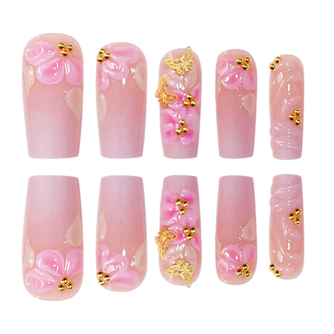 3D Florales Design Press-On Nagelset Brehn
