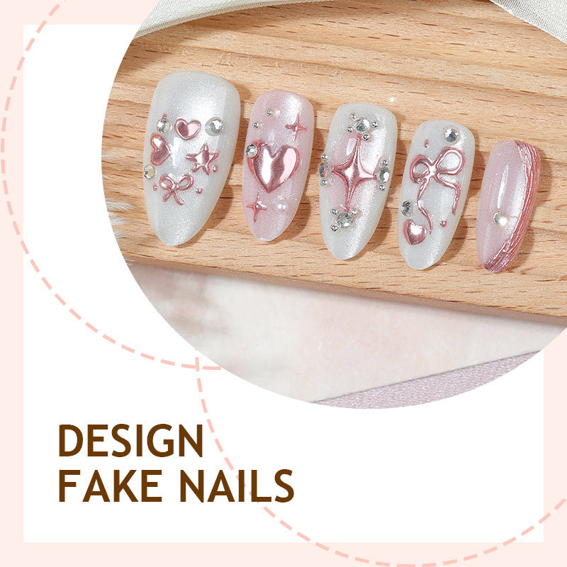 Kunstnagelset mit elegantem Blüten- und Strassdesign Brehn