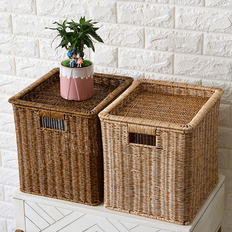 Unisex Rechteckiger Aufbewahrungskorb aus geflochtenem Rattan Brehn