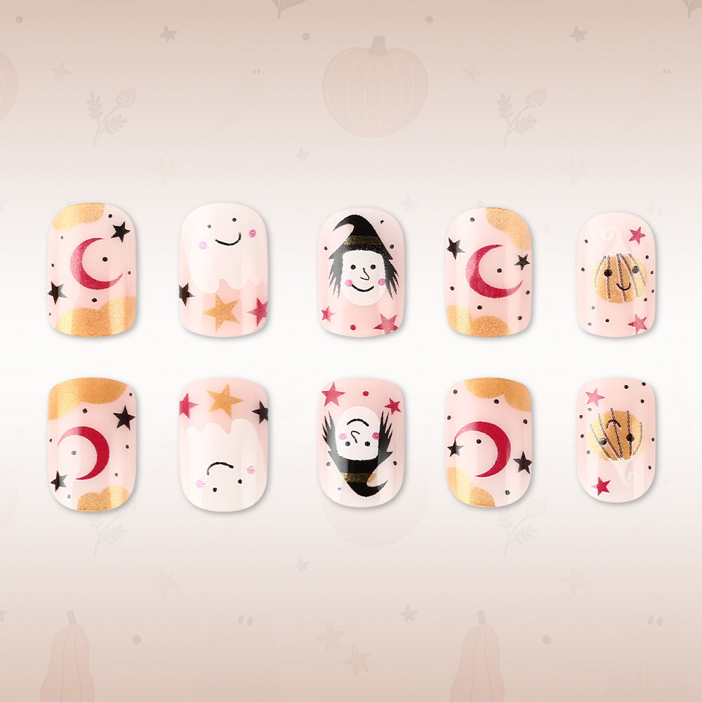 Verspielt Halloween-Themen Press-On Nagelkunst Set Brehn