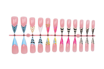Kunstnagelset mit trendigen geometrischen und modernen Designs Brehn