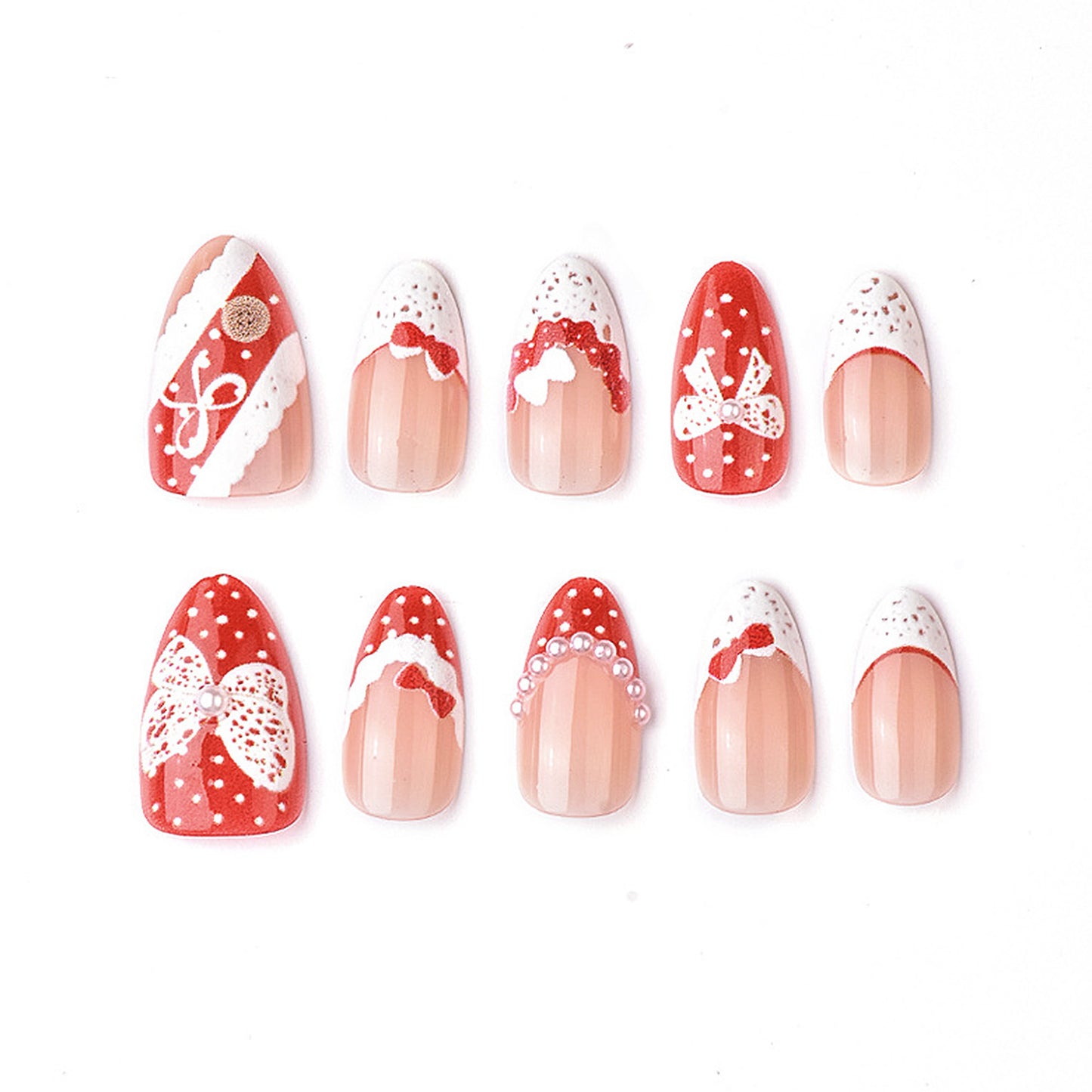Dekoratives, urlaubsthemenbasiertes Press-On-Nagelset Brehn