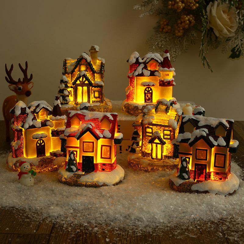 Beleuchtetes Weihnachtsdorf aus Keramik Brehn