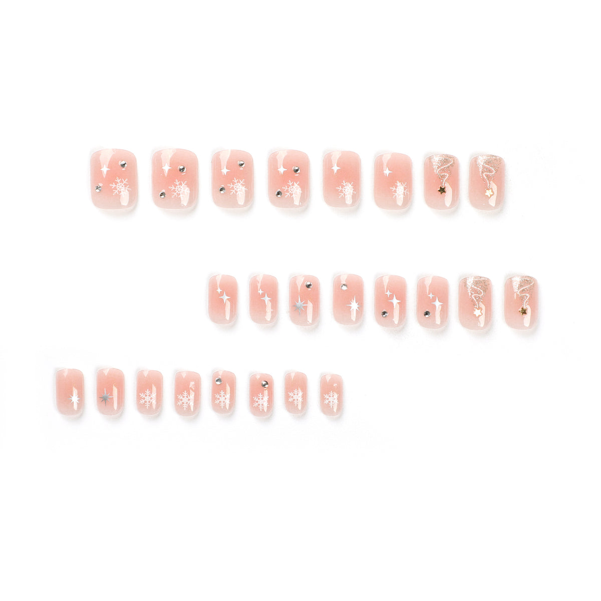 Kunstvolle Nagelverlängerungen mit Weihnachtsdesign Brehn