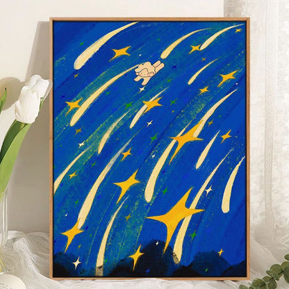 Phantasievolles kosmisches Landschafts-Canvas-Kunstwerk Brehn