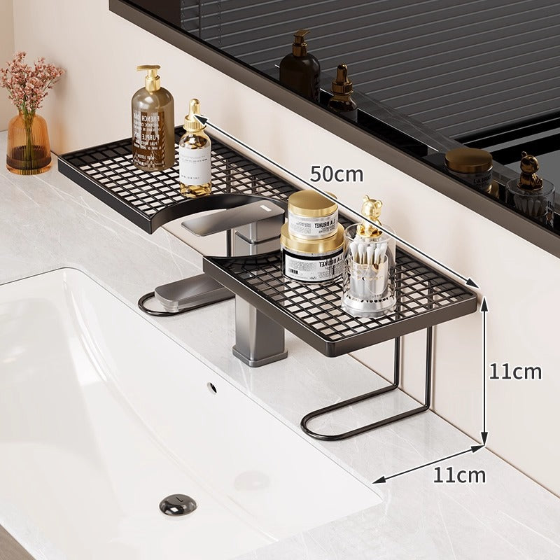 Über- Waschbecken- Arbeitsplatte Vanity Regal Organisator mit Gitter-Tabletts und U-Rahmen Unterstützung