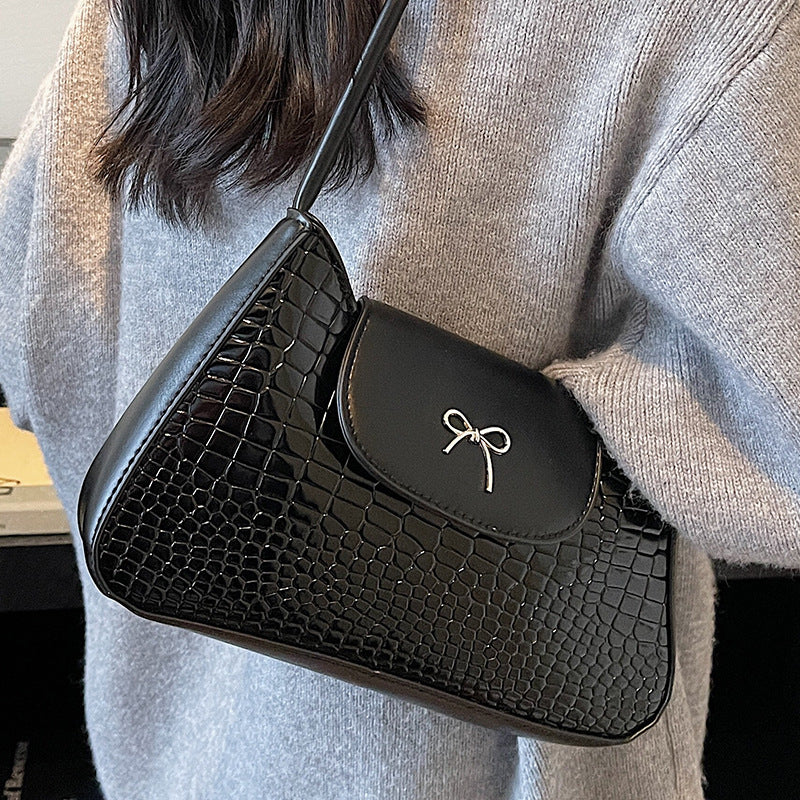 Krokodil-texturiertes Schulterhandtasche