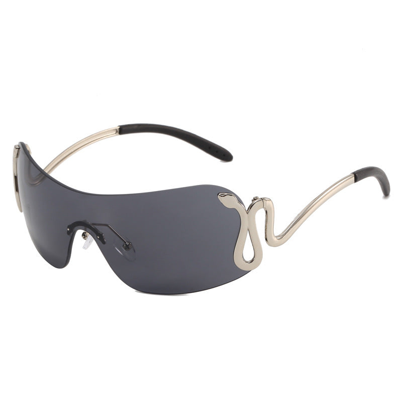 Damen futuristische Sonnenbrille mit elegantem Schwan-Design Brehn