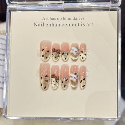 Dekoratives Press-On-Nagelkunst-Set mit fantasievollen Tierdesigns