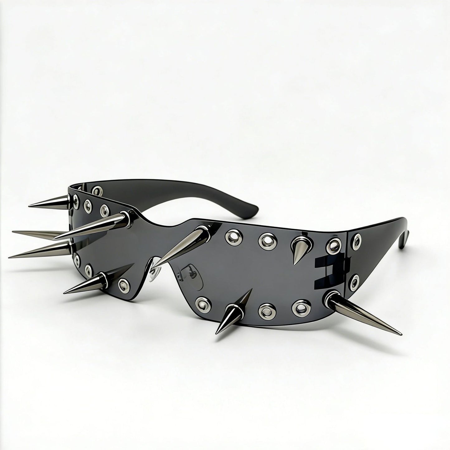 Damen Sportliche Sonnenbrille mit auffälligem Design und Spikes Brehn