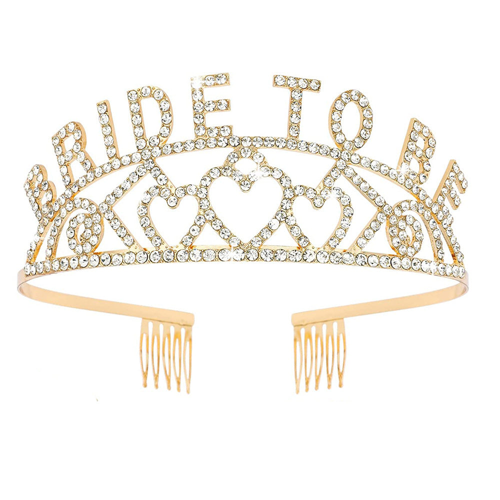 Damen Glitzernde Tiara mit Herzmotiven Brehn
