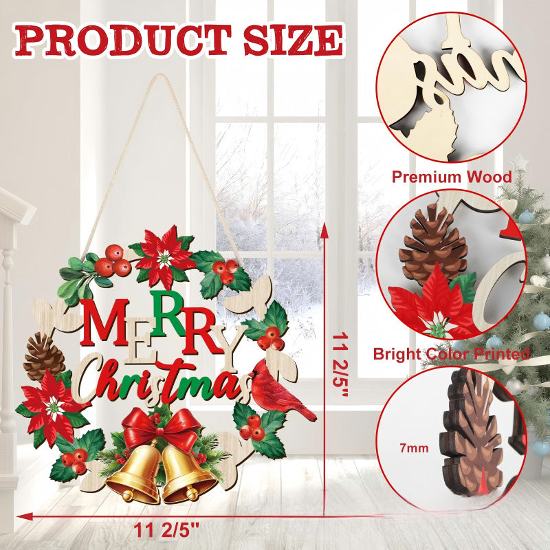 Dekoratives Holzschild mit Wintermotiven Brehn
