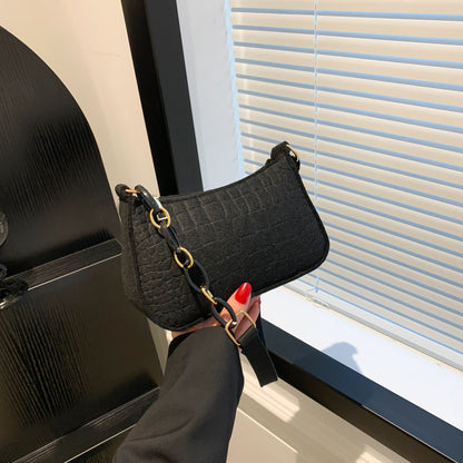 Croc-Strukturierte Mini Umhängetasche