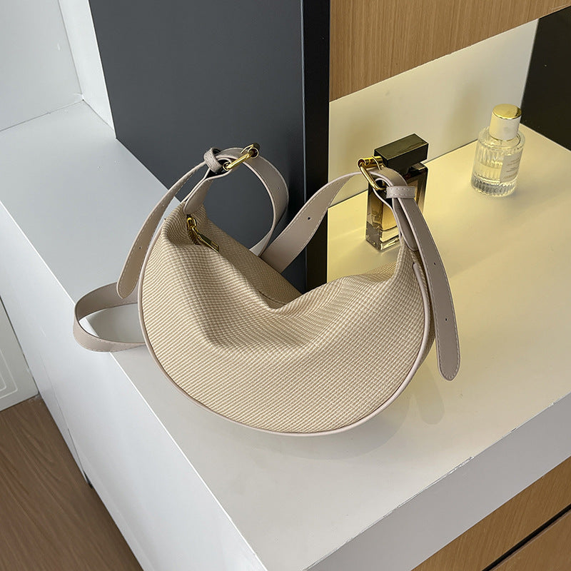 Texturierte Leder Hobo-Tasche