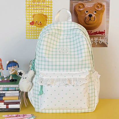 Stylische Gingham-Print Freizeit Rucksack Brehn