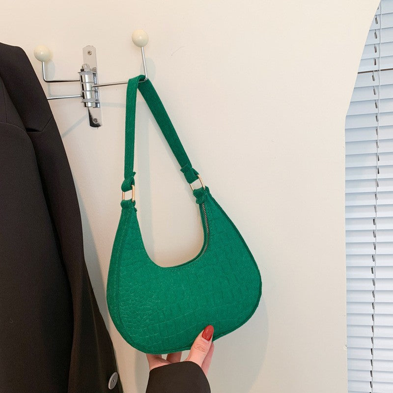 WoCrocodile-Textur Handheld Hobo Tasche Brehn