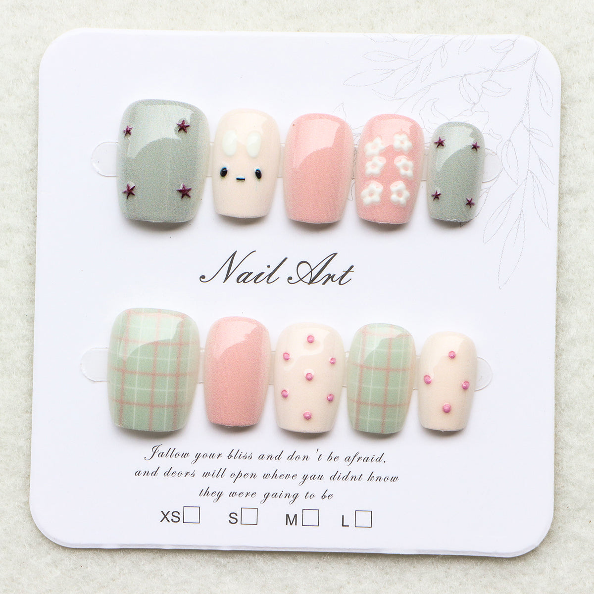 Kreatives thematisches Press-On-Nagelkunstset Brehn