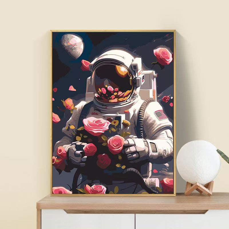 Astronaut Blumen Kunst Druck Brehn