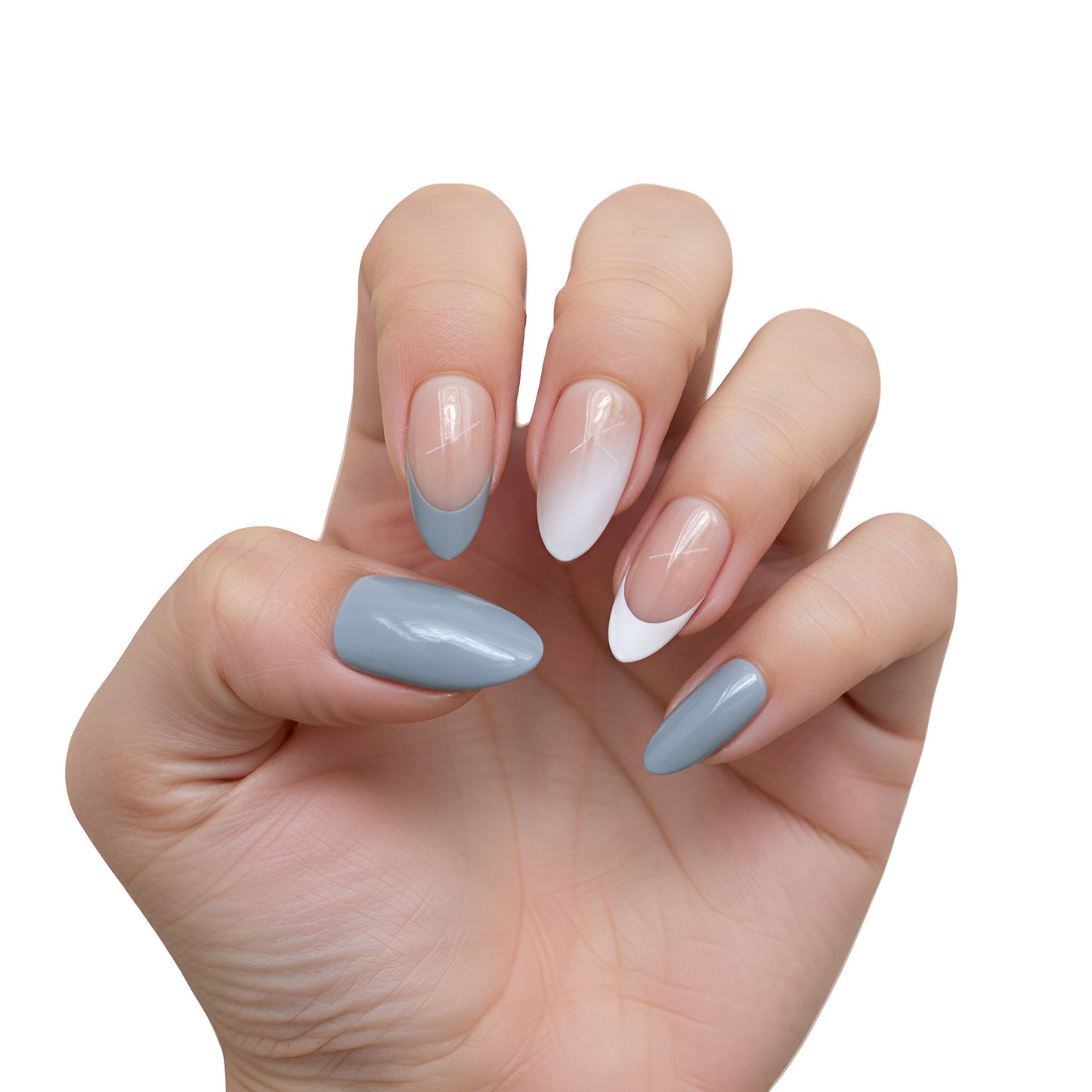 Elegante Ombre Mandel-förmige Press-On Nägel Brehn