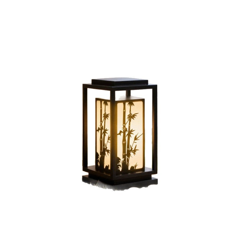 Japanisch inspiriertes LED-Außenlaterne mit Holzrahmen Brehn