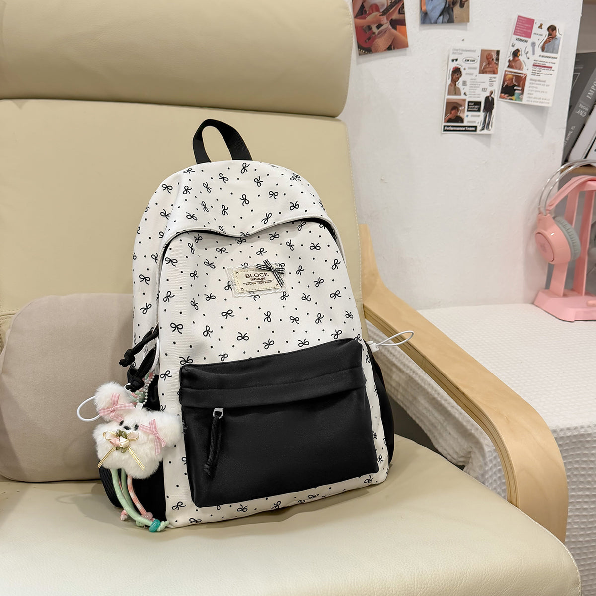 Stylische bedruckte Rucksack mit lustigen Charakterakzenten Brehn