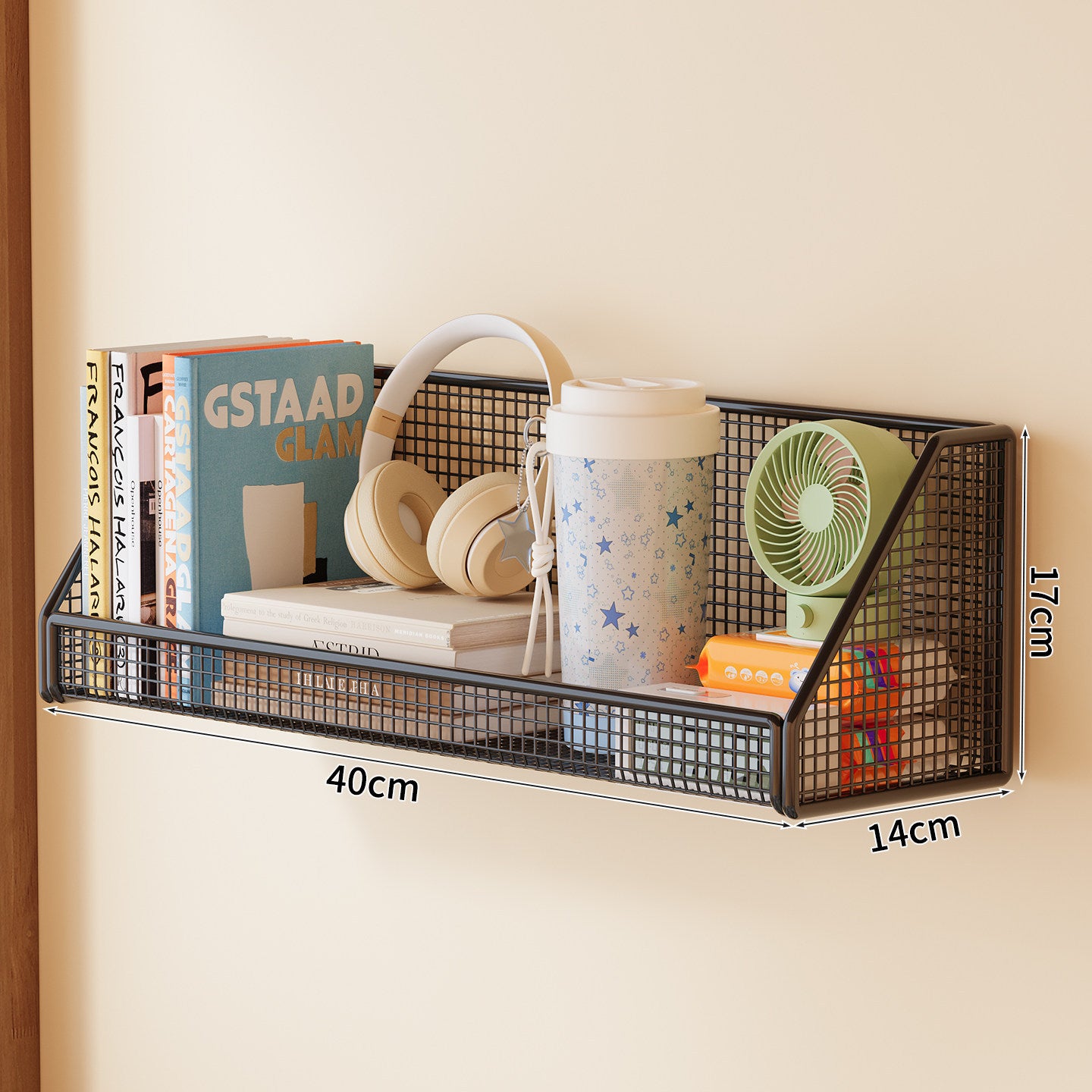 Wandmontierte Mesh-Speicherablage Brehn
